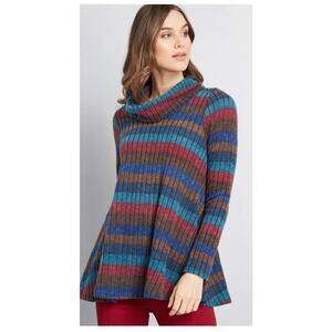 Modcloth Lightweight Marled Sweater Womens Sz Medium Charcoal Grey Knit 1907